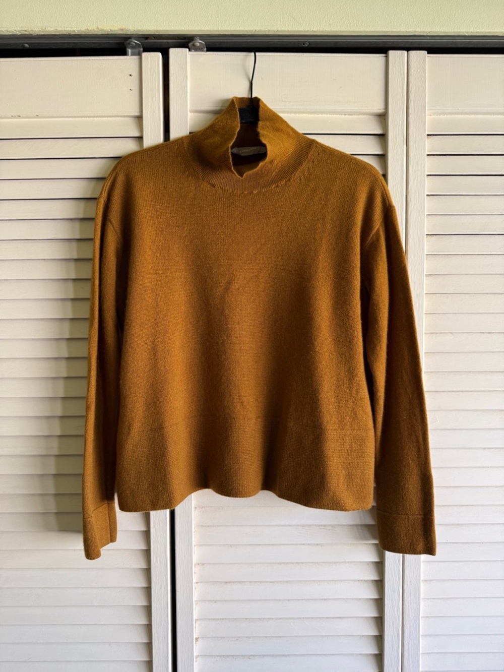 Everlane Women's Cashmere Square Turtle Neck Sweater - Amber
